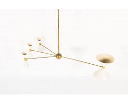 Chandelier in brass and diabolo diffusers Italian contemporary design