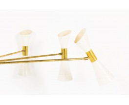 Chandelier in brass and diabolo diffusers Italian contemporary design