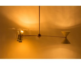 Chandelier in brass and diabolo diffusers Italian contemporary design