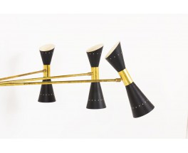 Chandelier in brass and diabolo diffusers Italian contemporary design