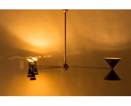 Chandelier in brass and diabolo diffusers Italian contemporary design