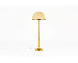 Ferdinando Loffredo floor lamp in brass with jute lampshade 1970