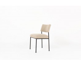 Chaises Joseph André Motte modèle 764 lin gris beige édition Steiner 1950 set de 10