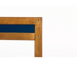 Andre Sornay desk and chair tinted beech and blue lacquer 1960