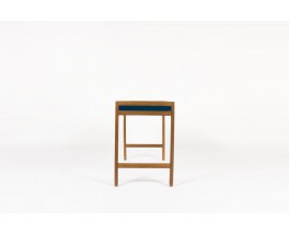 Bureau et chaise André Sornay hêtre teinté et laque bleue 1960