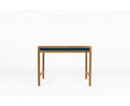 Andre Sornay desk and chair tinted beech and blue lacquer 1960