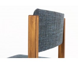 Andre Sornay desk and chair tinted beech and blue lacquer 1960