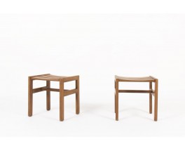 Andre Sornay stools in tinted beech 1960 set of 2