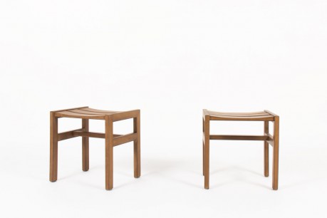 Andre Sornay stools in tinted beech 1960 set of 2
