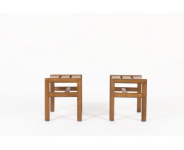 Andre Sornay stools in tinted beech 1960 set of 2