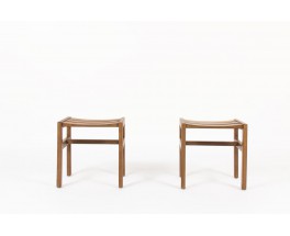 Andre Sornay stools in tinted beech 1960 set of 2