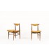 Chaises en chêne et assise en paille design italien 1950 set de 2