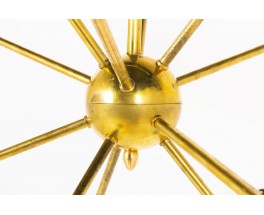 Pendant light model Sputnik in brass and lacquered reflector Italian contemporary design