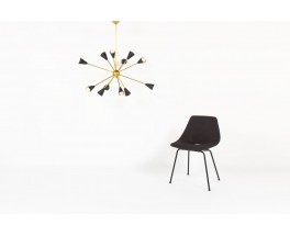 Pendant light model Sputnik in brass and lacquered reflector Italian contemporary design