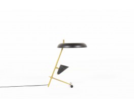 Desk lamp in patinated brass and black lacquered reflectors Italian contemporary design