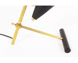 Desk lamp in patinated brass and black lacquered reflectors Italian contemporary design