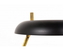 Lampe de bureau laiton patiné et réflecteurs laqués noir design contemporain italien