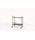 Dessert trolley in metal brass and black leatherette 1950