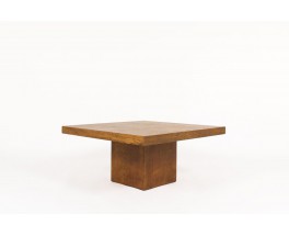 Table basse André Sornay carrée en chêne clouté 1930