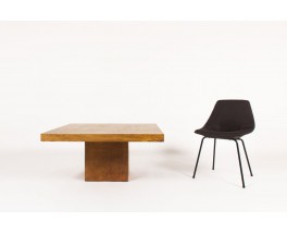 Table basse André Sornay carrée en chêne clouté 1930