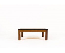 Andre Sornay square coffee table in mahogany with black laminate top 1960