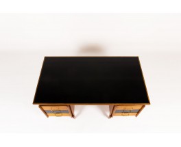 Desk in oak and black laminate 1950