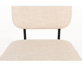 Andre Simard chairs in beige cotton fabric edition Airborne 1960 set of 6