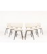 Chaises André Simard tissu coton beige édition Airborne 1960 set de 6