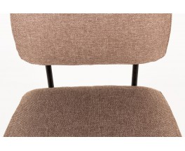 Andre Simard chairs in brown fabric edition Airborne 1950 set of 4