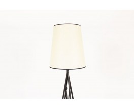 Floor lamp model Diamond in black metal with beige lampshade 1950