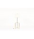 Lampadaire style bambou en laiton avec abat-jour beige 1950