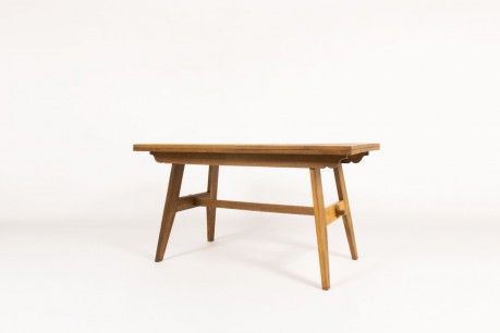 Table de repas rectangulaire René Gabriel en chêne 1950