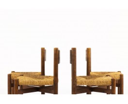 Charlotte Perriand chairs model Meribel in oak edition Steph Simon 1950 set of 4