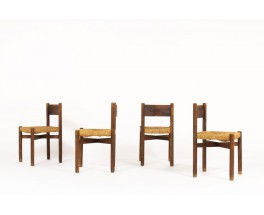 Charlotte Perriand chairs model Meribel in oak edition Steph Simon 1950 set of 4