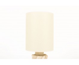 Albert Tormos lamp in stone with beige lampshade 1950