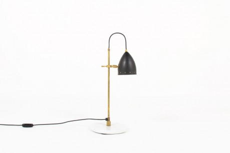 Desk lamp in patinated brass and black lacquered reflectors Italian contemporary design