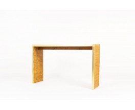 Console table in brass and rattan Italian contemporary design