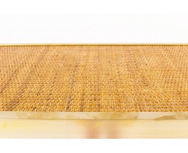 Console table in brass and rattan Italian contemporary design