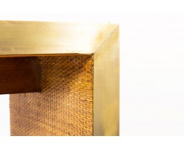 Console table in brass and rattan Italian contemporary design