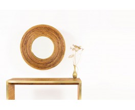 Console table in brass and rattan Italian contemporary design