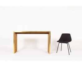 Console table in brass and rattan Italian contemporary design