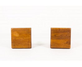 Pierre Chapo stools model S01R in elm 1970 set of 2