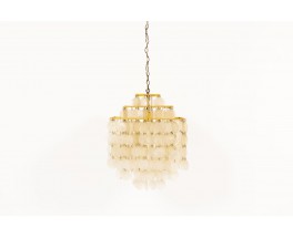 Pendant light in brass and mother-of-pearl 1970