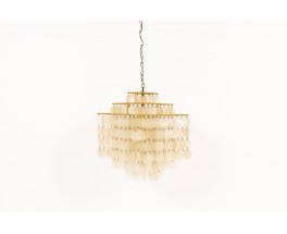 Pendant light in brass and mother-of-pearl 1970