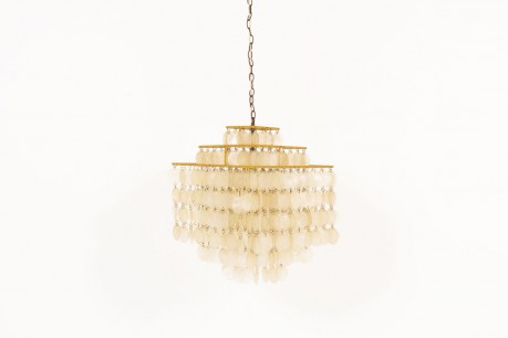 Pendant light in brass and mother-of-pearl 1970