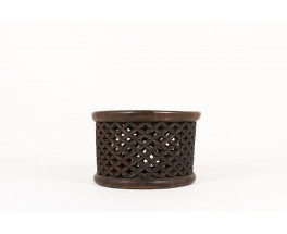 Round Bamileke coffee table model Spider in wood