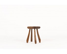 Stool in elm brutalist design 1950