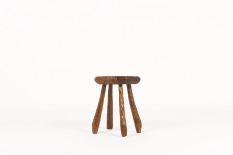 Tabouret en orme design brutalist 1950