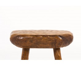 Stool in elm brutalist design 1950