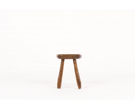 Stool in elm brutalist design 1950